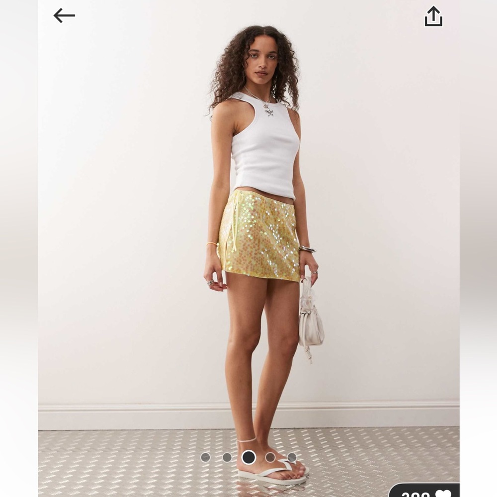 ASOS Gold Sequin Mini Skirt